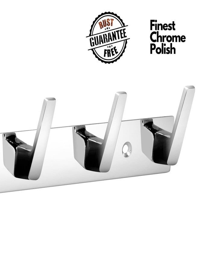 HingeMinds Stainless Steel Cloth Hanger for Wall, Clothes Hook Hangers Door Mounted, Bathroom Hooks for Hanging Towel, Wall Mount Shirt Hangers, Dress Holder Hooks - 6 Pin-XL, Pack of 3, Silver - Image 4